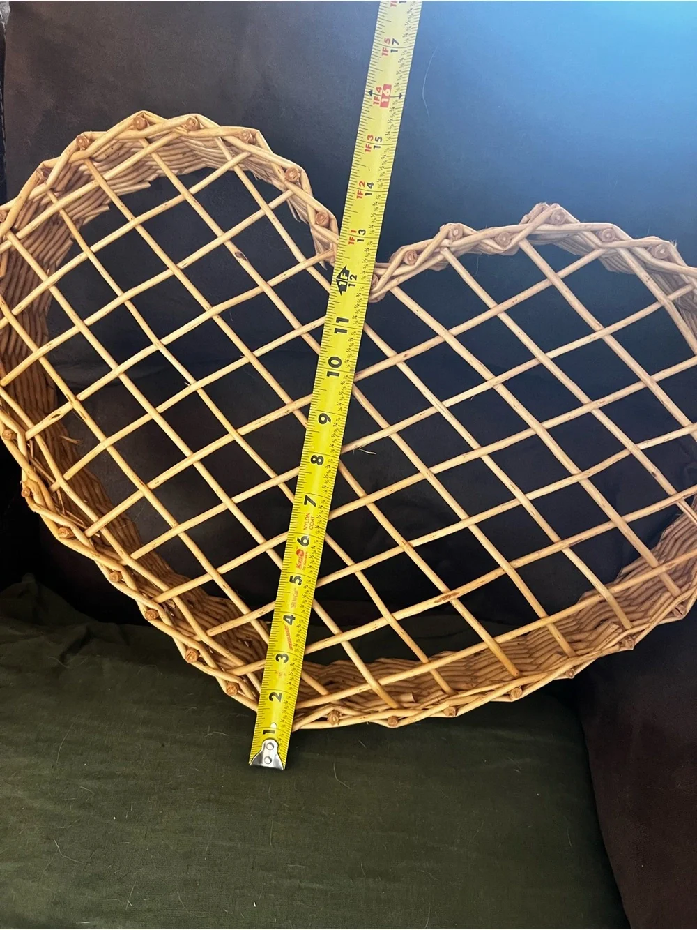 Vintage Woven Heart Rattan Wall Decor - Natural Honey